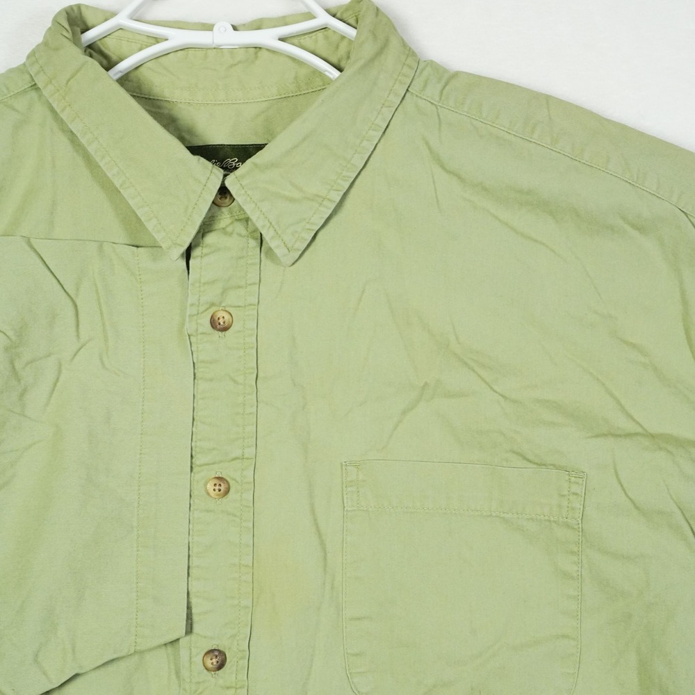Eddie Bauer Mens XXL Short Sleeve Button Down Shirt Sage Green‎ Outdoor Camp